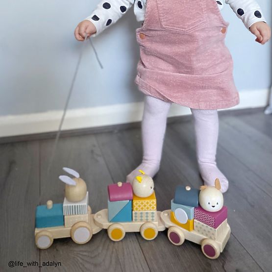 Bigjigs Baby Fa vonat állatokkal - sérült csomagolás