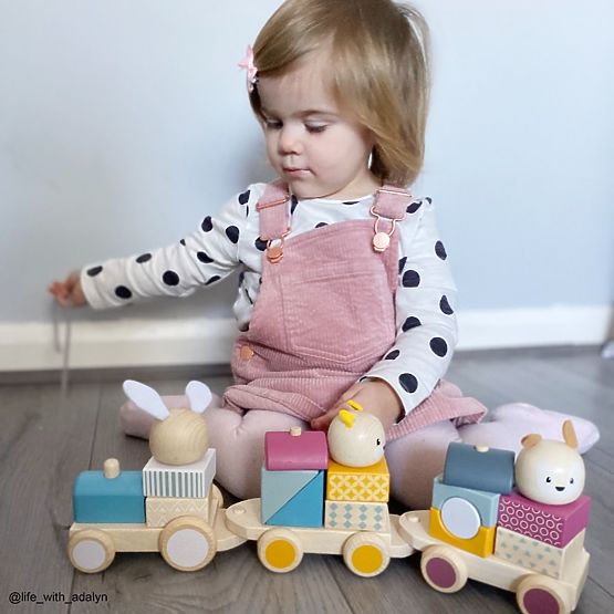 Bigjigs Baby Fa vonat állatokkal - sérült csomagolás