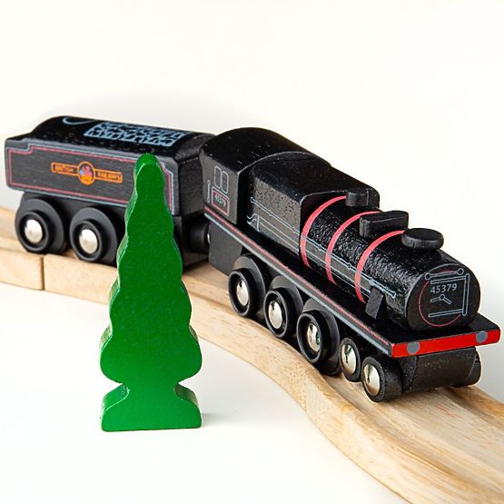 Bigjigs Rail A Black 5 motoros mozdony fából készült másolata