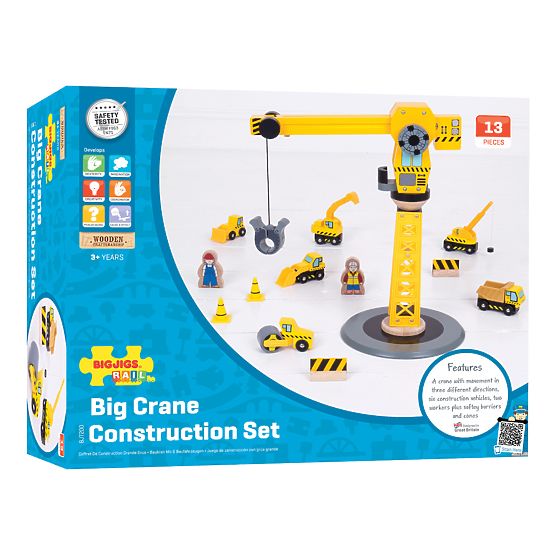 Bigjigs Rail Crane és építőipari gépek