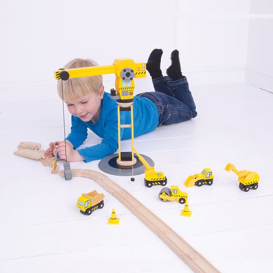 Bigjigs Rail Crane és építőipari gépek