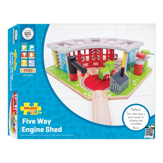 Bigjigs Rail Exkluzív depó 5 vonat számára