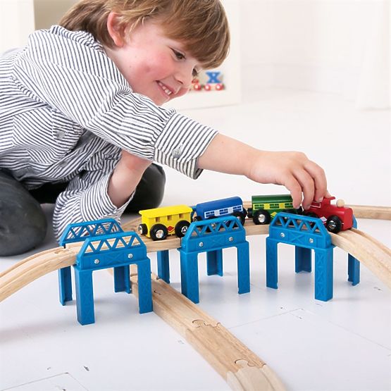 Bigjigs Rail Fa sínkészlet hídépítés