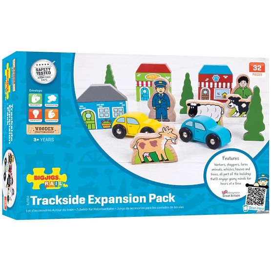 Bigjigs Rail Fából készült vasúti pálya tartozékok nagy készlete