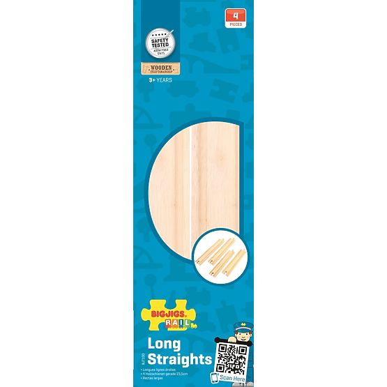 Bigjigs Rail Hosszú egyenes sínek 21 cm 4 db
