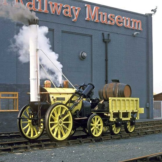 Bigjigs Rail másolata a történelmi Rocket mozdonyról + 2 vágány