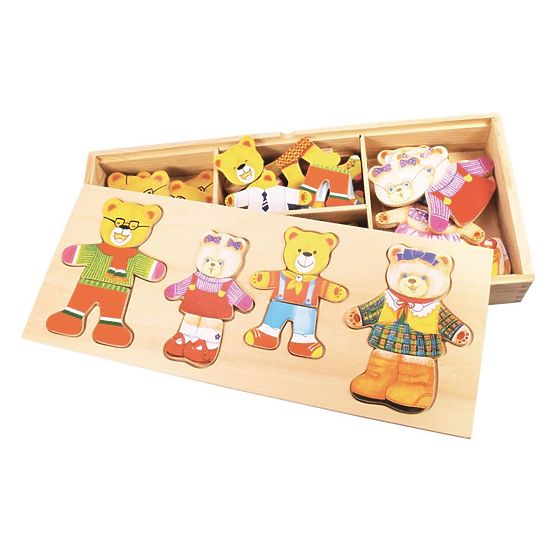 Bigjigs Toys Bear Family Öltöztetős Puzzle