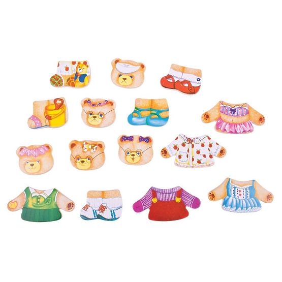Bigjigs Toys Bear Family Öltöztetős Puzzle