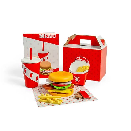 Bigjigs Toys Burger és sültkrumpli készlet