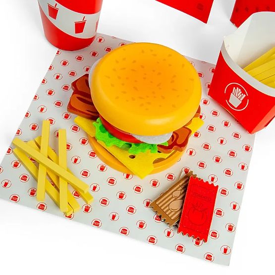 Bigjigs Toys Burger és sültkrumpli készlet