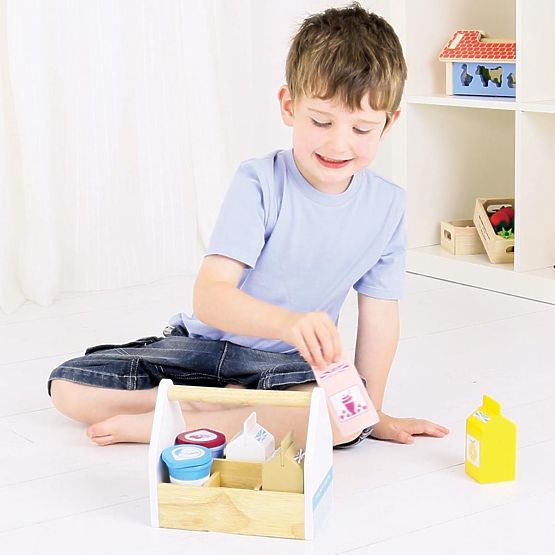 Bigjigs Toys Cocktail termékek hordozható dobozban
