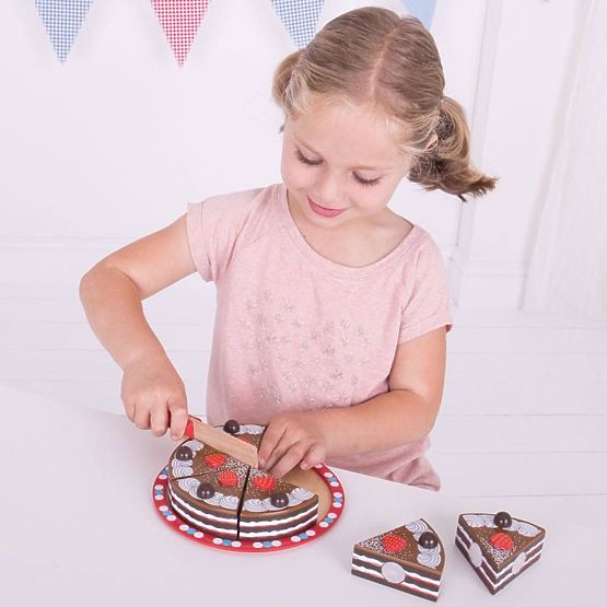 Bigjigs Toys csokitorta szeletelés