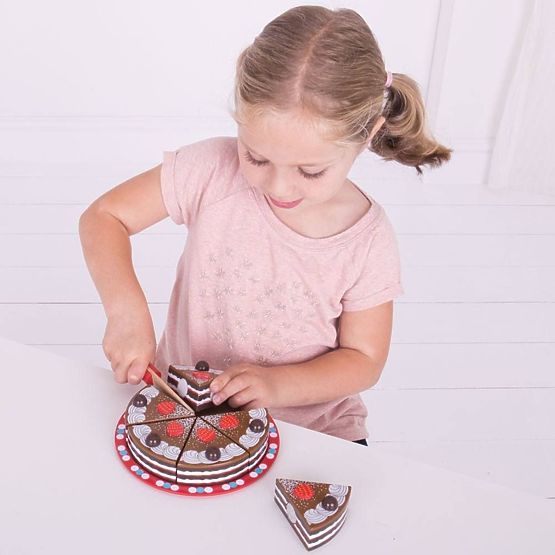 Bigjigs Toys csokitorta szeletelés
