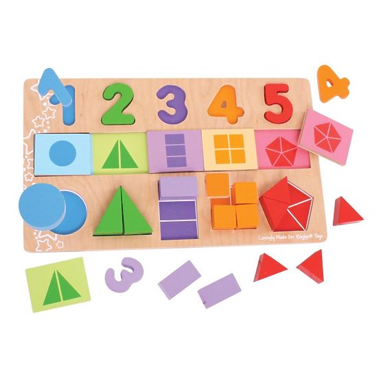 Bigjigs Toys Didaktikai tábla Számok, színek, formák