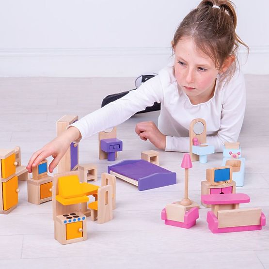 Bigjigs Toys Fa babaház bútor