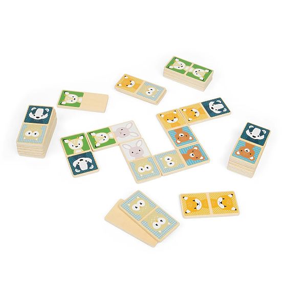 Bigjigs Toys fa dominó - erdei állatok