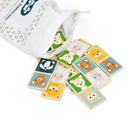 Bigjigs Toys fa dominó - erdei állatok