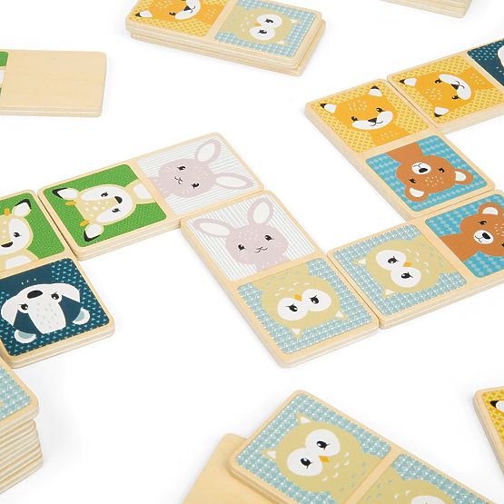 Bigjigs Toys fa dominó - erdei állatok