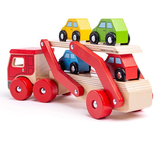 Bigjigs Toys Fa Kamion Autókkal