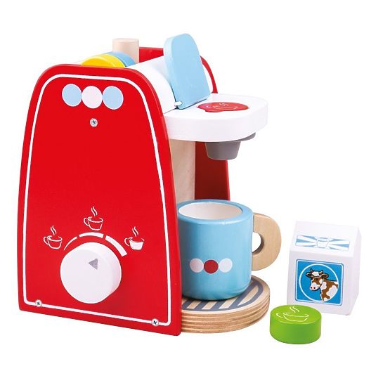 Bigjigs Toys Fa kávéfőző piros