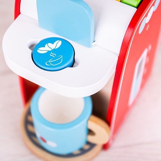 Bigjigs Toys Fa kávéfőző piros