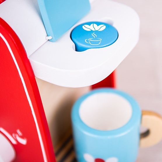 Bigjigs Toys Fa kávéfőző piros