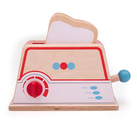 Bigjigs Toys Fa kenyérpirító pöttyökkel