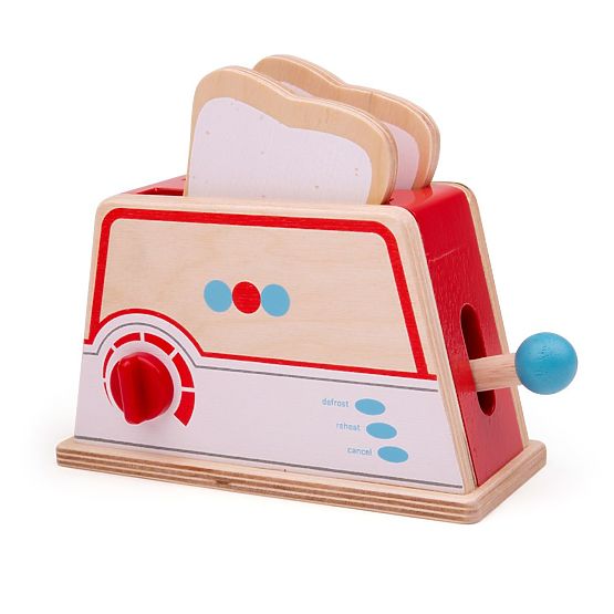Bigjigs Toys Fa kenyérpirító pöttyökkel
