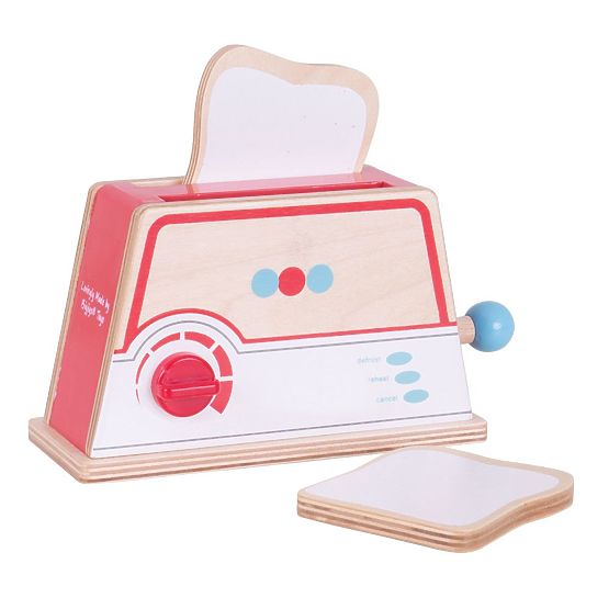 Bigjigs Toys Fa kenyérpirító pöttyökkel