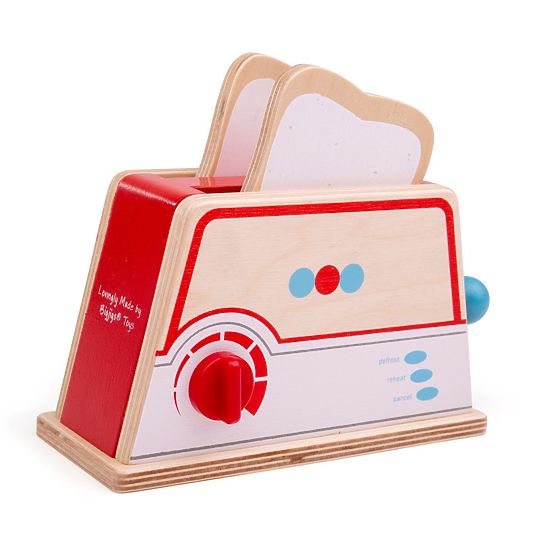 Bigjigs Toys Fa kenyérpirító pöttyökkel