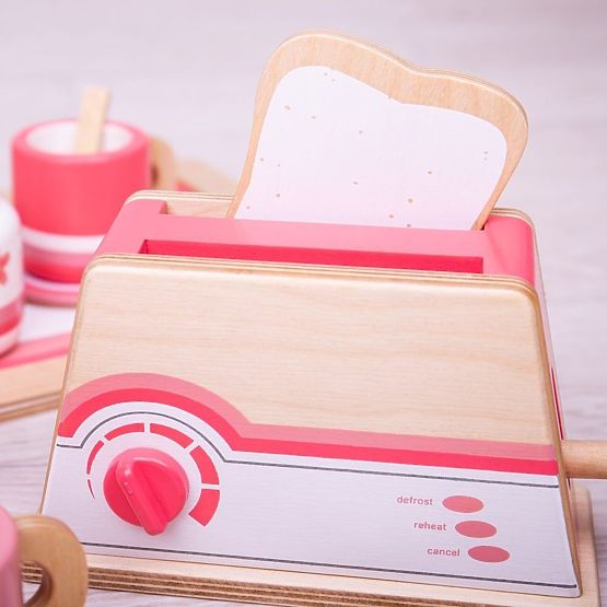 Bigjigs Toys Fa kenyérpirító rózsaszín - sérült csomagolás