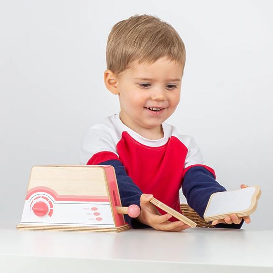 Bigjigs Toys Fa kenyérpirító rózsaszín - sérült csomagolás