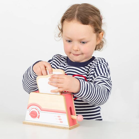 Bigjigs Toys Fa kenyérpirító rózsaszín - sérült csomagolás