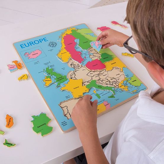 Bigjigs Toys Fa puzzle Európa térképe 25 darab
