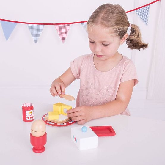 Bigjigs Toys Fa reggeli készlet