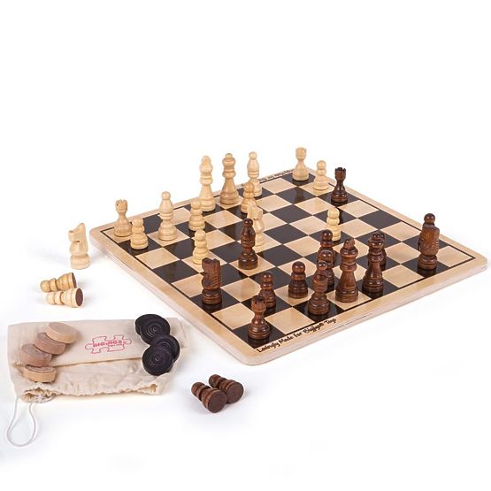 Bigjigs Toys Fa sakk és dáma
