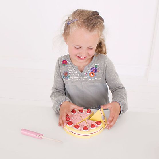 Bigjigs Toys Fa szelet torta eperrel