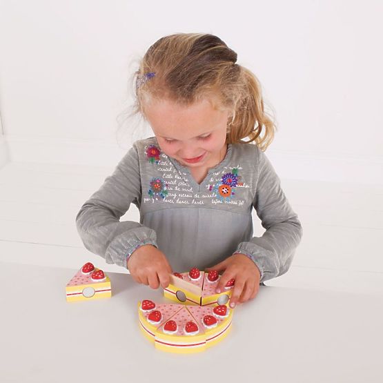 Bigjigs Toys Fa szelet torta eperrel