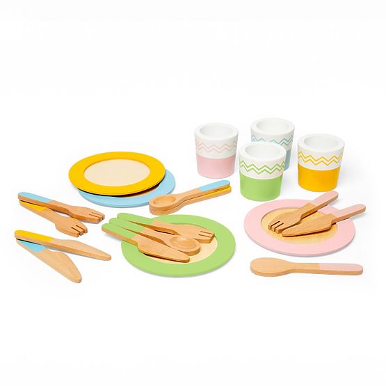 Bigjigs Toys Fa tálalókészlet