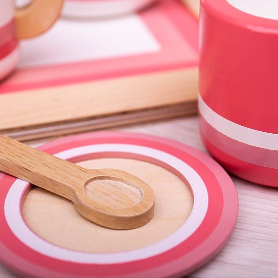 Bigjigs Toys Fa Teáskészlet rózsaszín