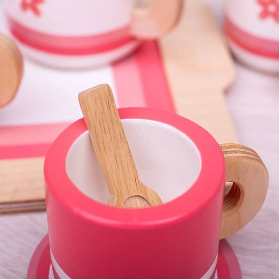 Bigjigs Toys Fa Teáskészlet rózsaszín