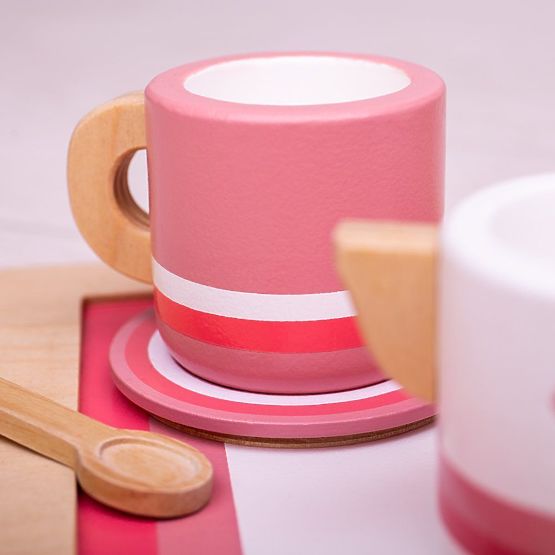 Bigjigs Toys Fa Teáskészlet rózsaszín
