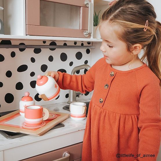 Bigjigs Toys Fa Teáskészlet rózsaszín