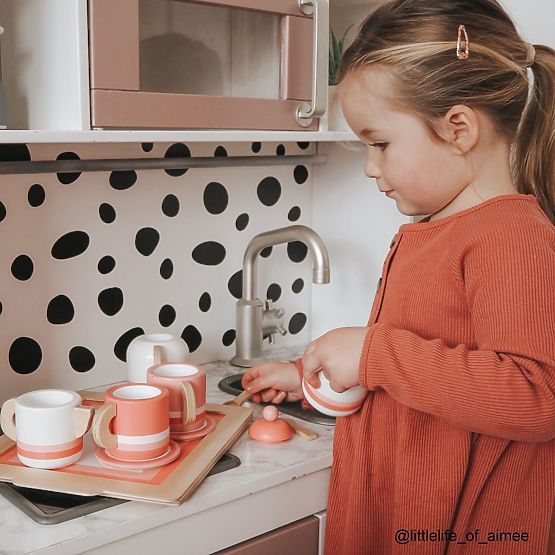 Bigjigs Toys Fa Teáskészlet rózsaszín