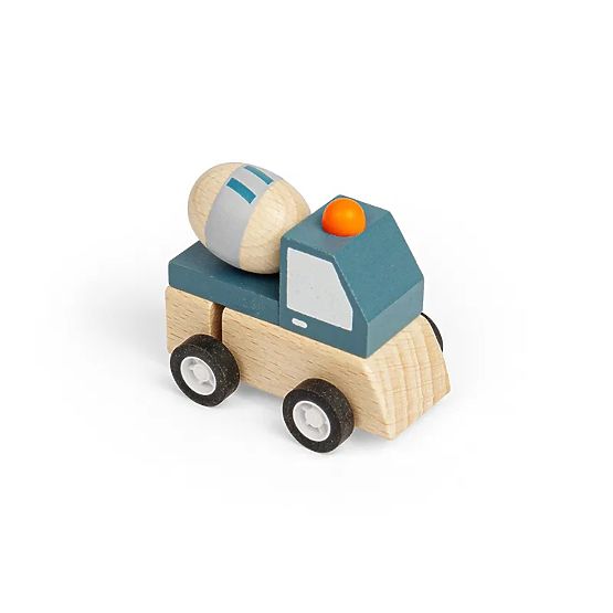 Bigjigs Toys Felhúzható Építő Játékautó Betonkeverő