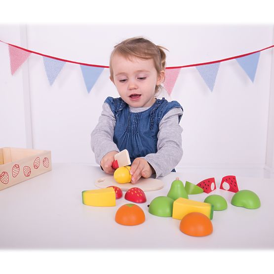 Bigjigs Toys Gyümölcsök vágása dobozban
