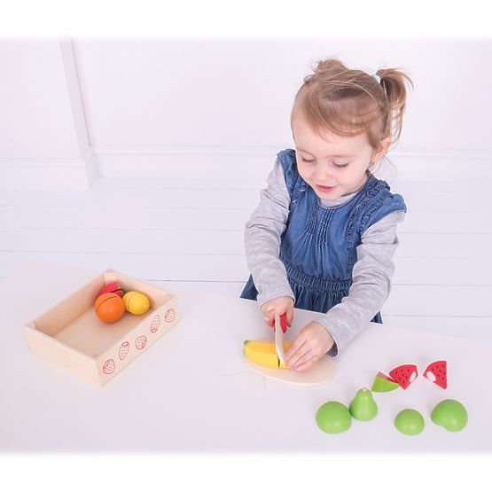 Bigjigs Toys Gyümölcsök vágása dobozban