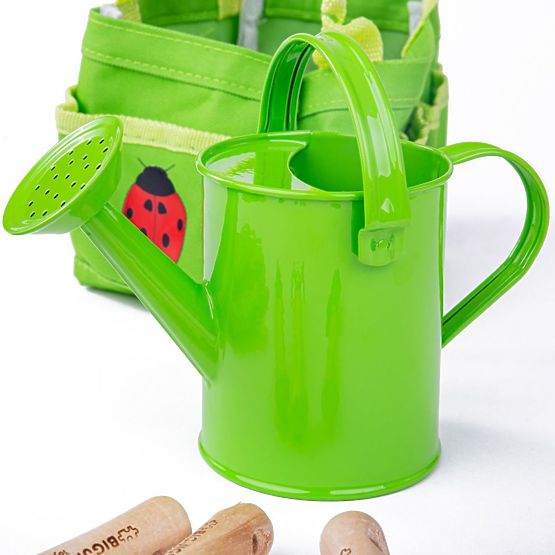 Bigjigs Toys Kerti szerszámkészlet vászon táska zöld színben
