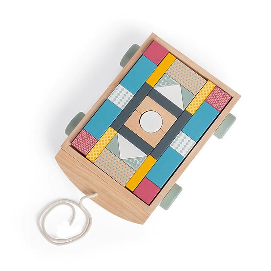 Bigjigs Toys Kocsi fa kockákkal