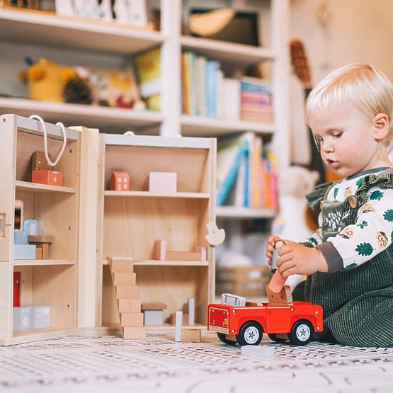 Bigjigs Toys Összecsukható babaház kiegészítőkkel